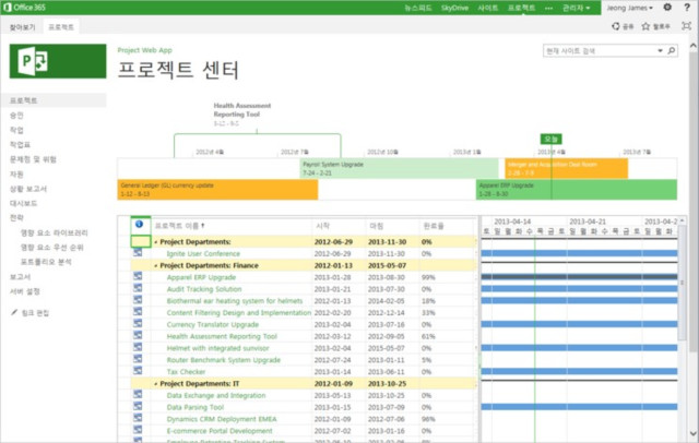 Project Online 세팅 화면